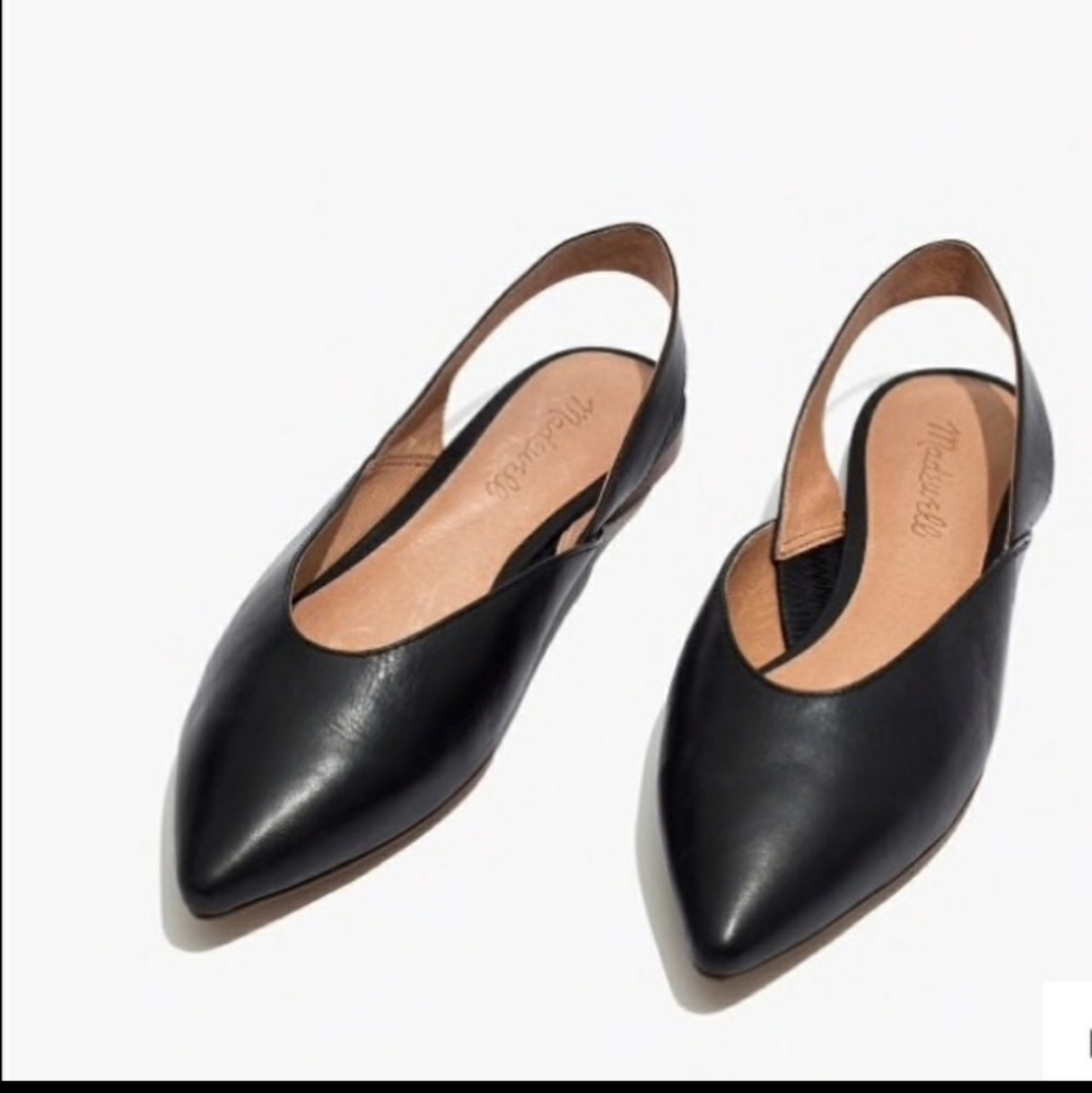 Madewell Ava slingback flats black leather